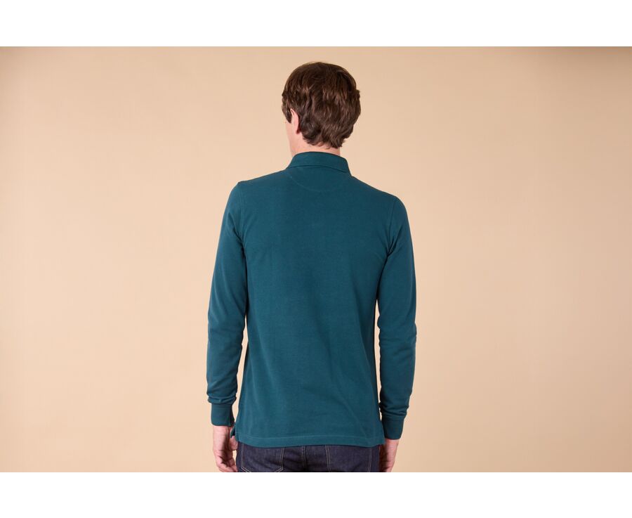 Dark Green - Men's long sleeve polo shirt - ALEC II ML