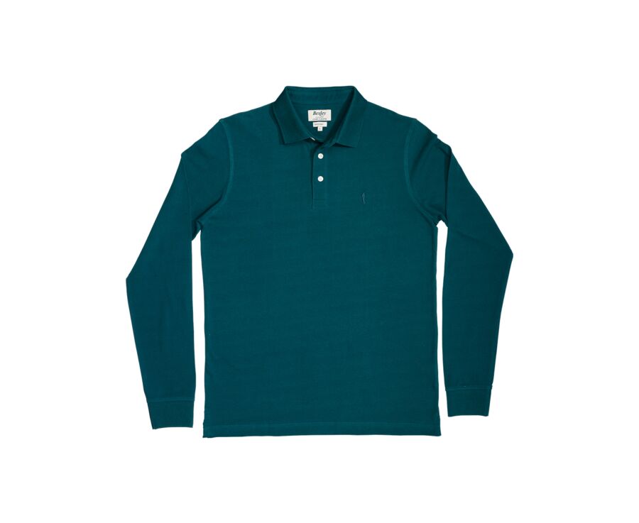Dark Green - Men's long sleeve polo shirt - ALEC II ML