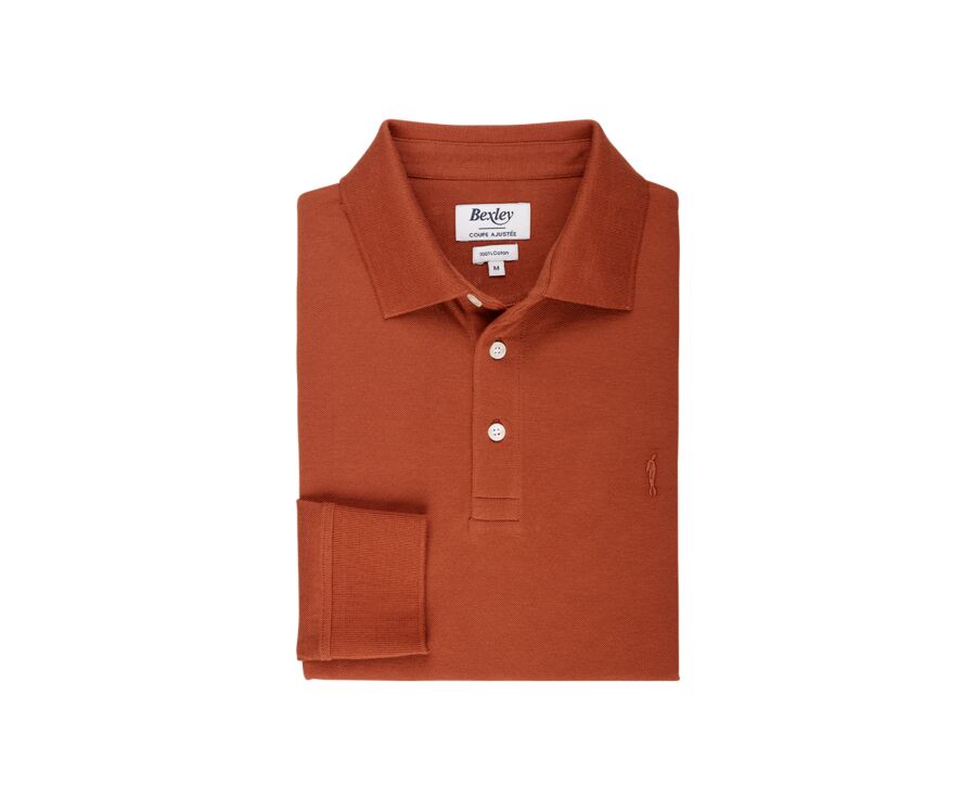 Rust Men's long sleeve polo shirt - ALEC II ML