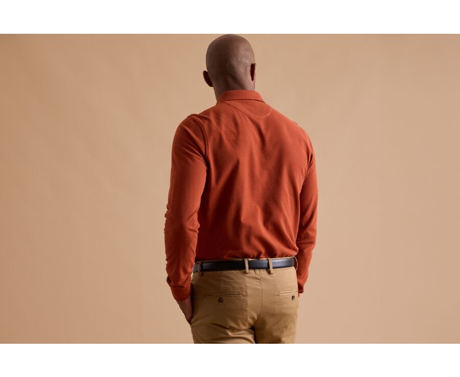 Rust Men's long sleeve polo shirt - ALEC II ML