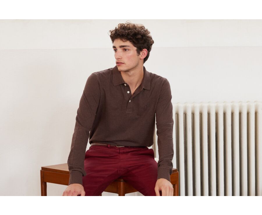 Dark chocolate melange polo shirt - ALEC II ML