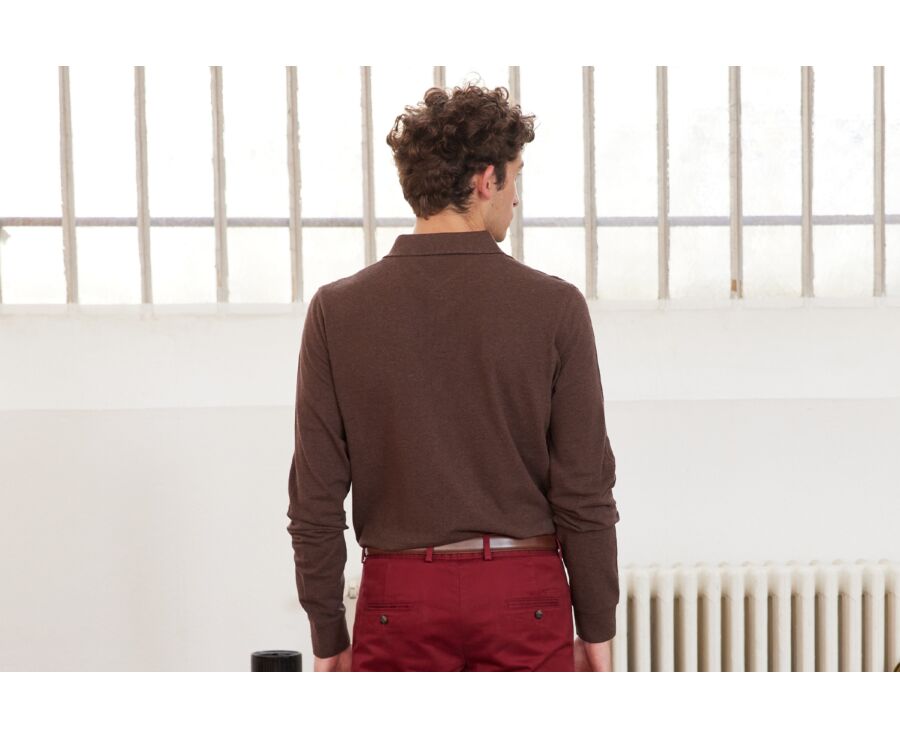 Dark chocolate melange polo shirt - ALEC II ML