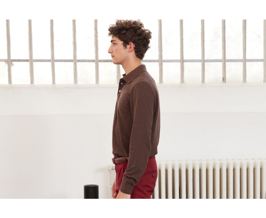 Dark chocolate melange polo shirt - ALEC II ML