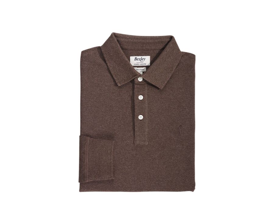Dark chocolate melange polo shirt - ALEC II ML