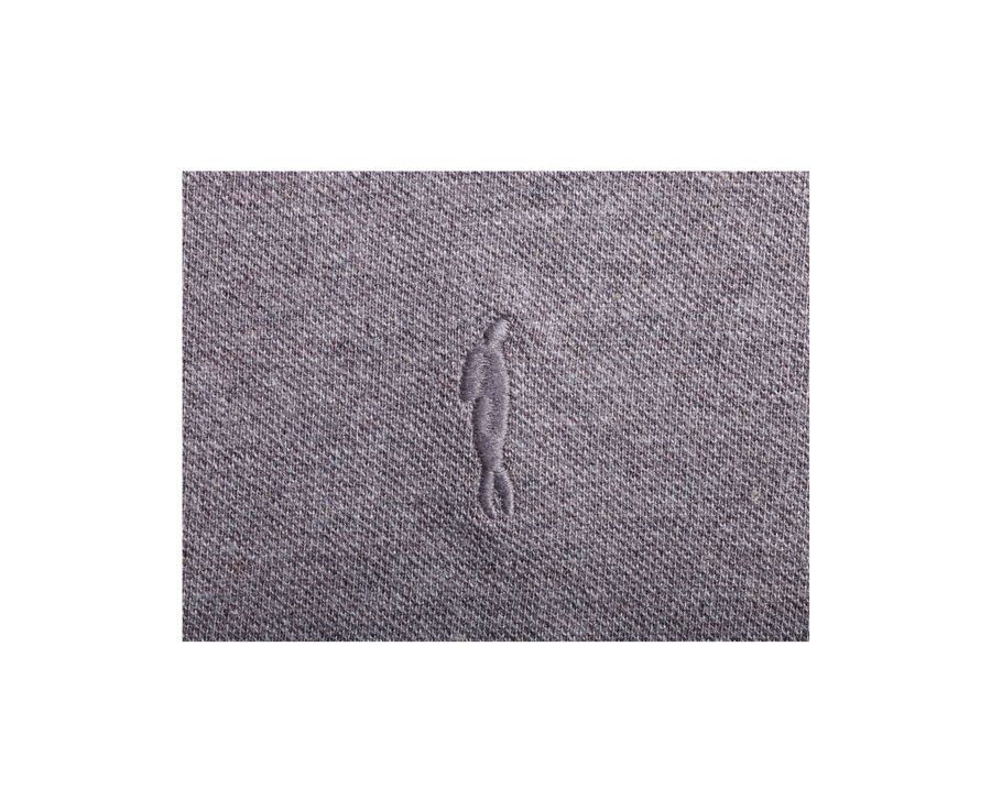 Taupe Grey Men's long sleeve polo shirt - ALEC II ML