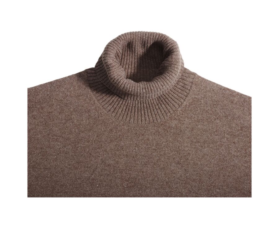 Brown Melange wool roll-neck jumper - KENNERIC