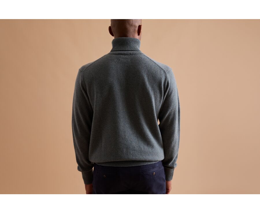 Green Melange wool roll-neck jumper - KENNERIC
