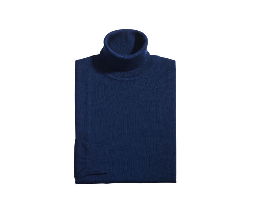 Navy Wool roll-neck jumper - EMERINOS