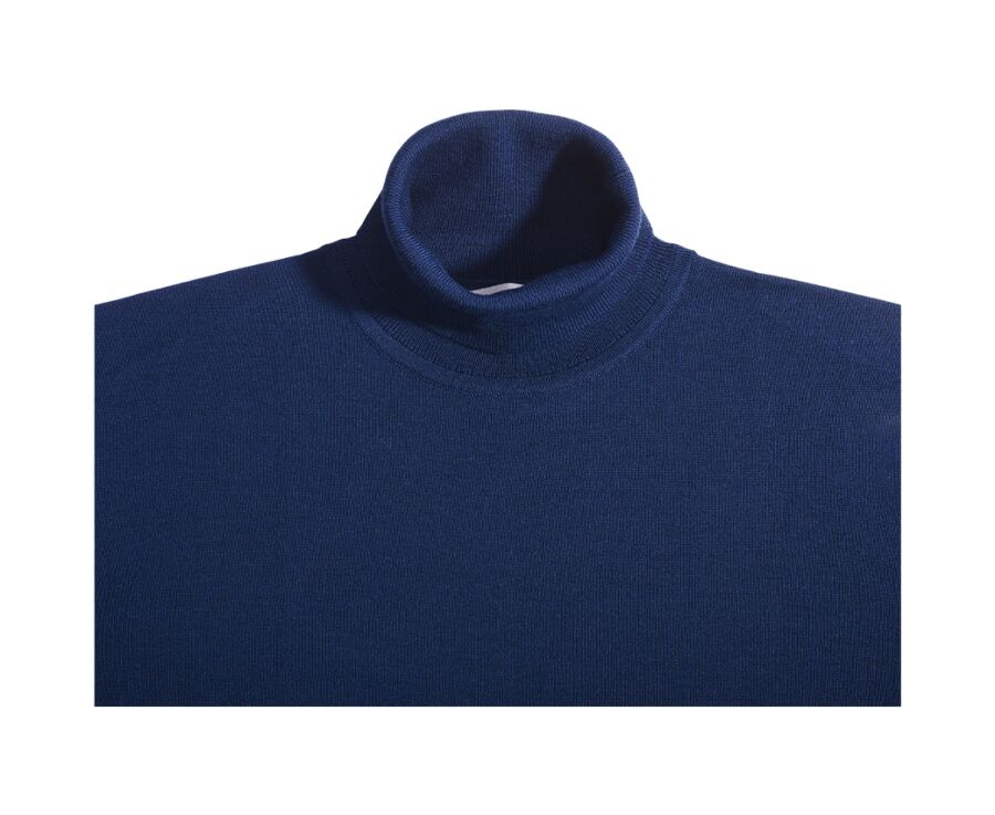 Navy Wool roll-neck jumper - EMERINOS