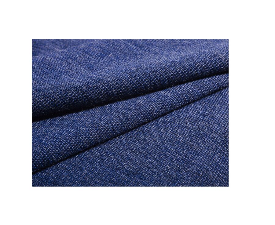 Dark Blue Melange Wool roll-neck jumper - EMERINOS