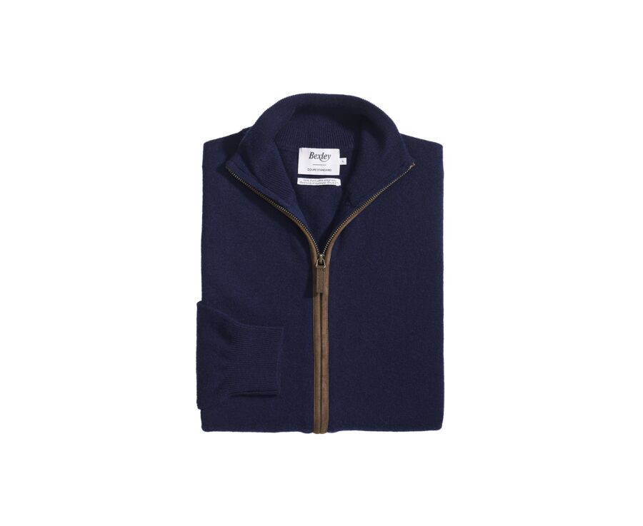 Men's navy wool cardigan - KANTHER