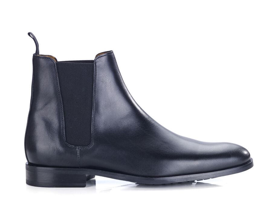 Black Men's Leather Chelsea Boots with rubber outsole - TODDINGTON GOMME