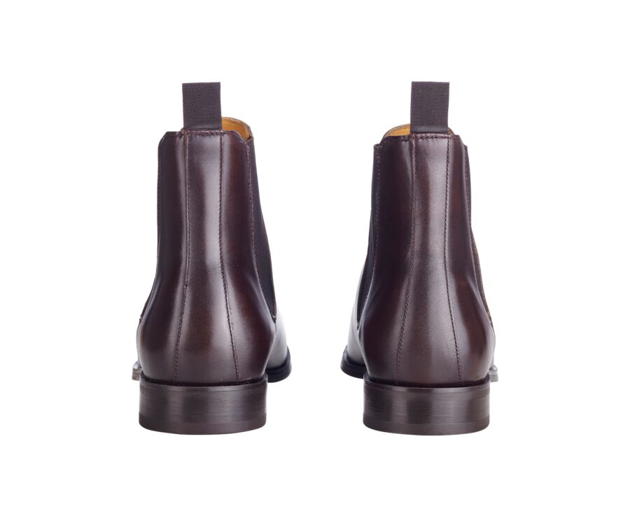 Brown Patina Men's Leather Chelsea Boots with rubber outsole - TODDINGTON GOMME