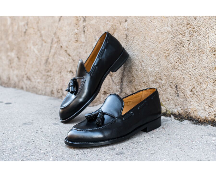 Black leather Men's Tassel loafers - PICADILLY