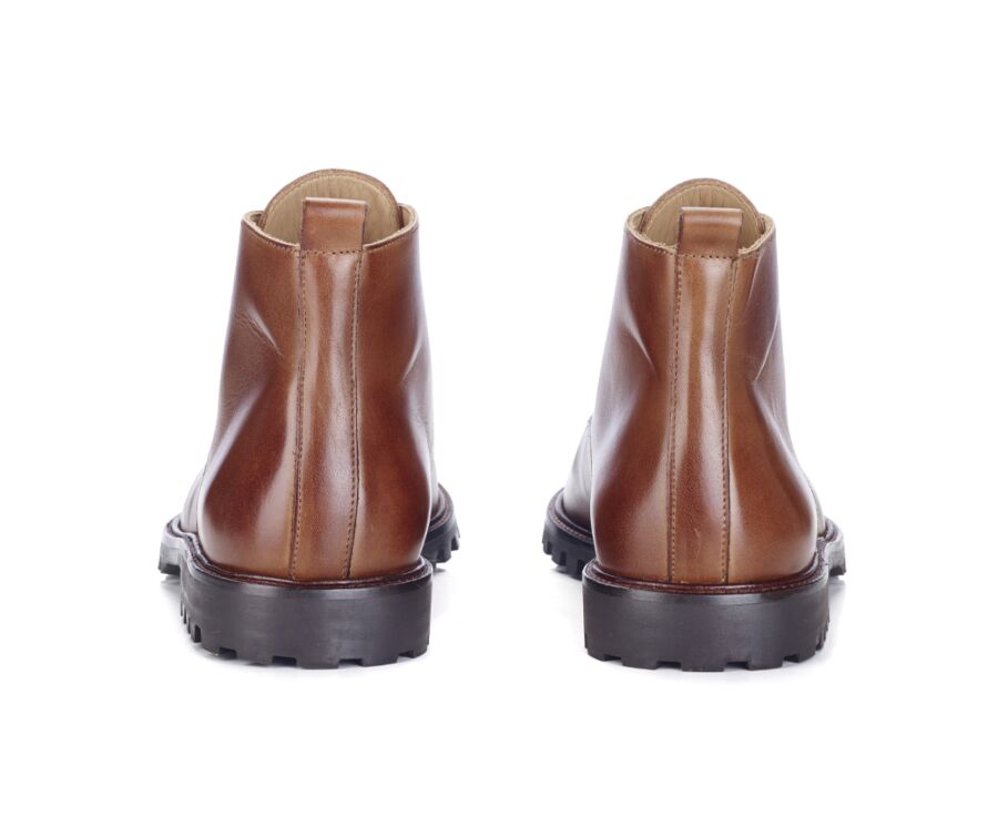 Men's rubber outsole boots Cognac patina Canfield Gomme Bexley