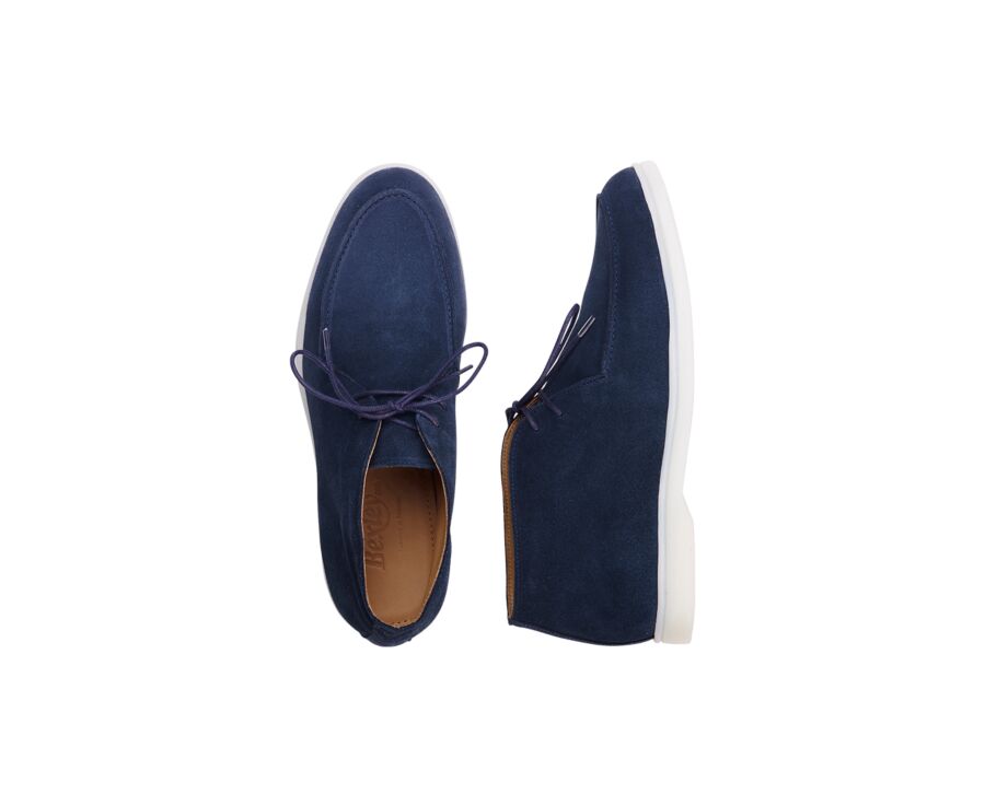 Navy Suede men's casual chukka  - SERENOA