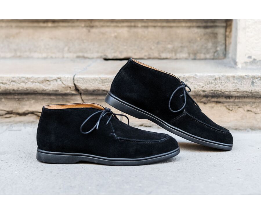 Black Suede men's casual chukka  - SERENOA