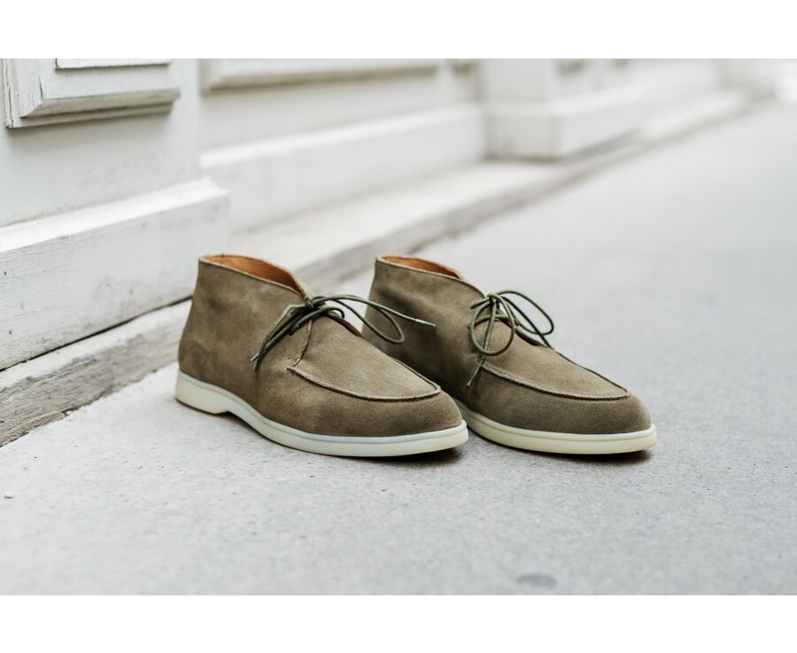 Khaki Suede men's casual chukka  - SERENOA