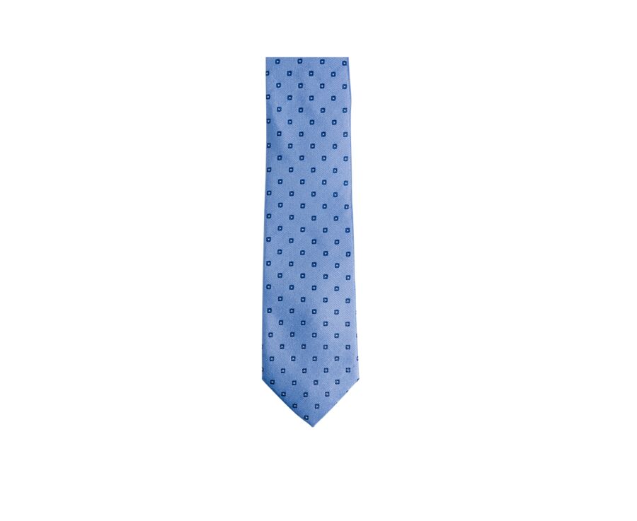 Light Blue & Grey Micro Flower Mulberry Silk Tie