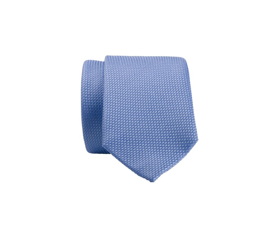 Silk Tie Basketweave Solid Light Blue
