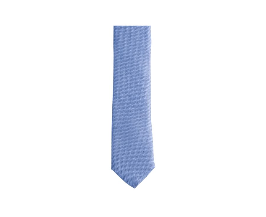 Silk Tie Basketweave Solid Light Blue