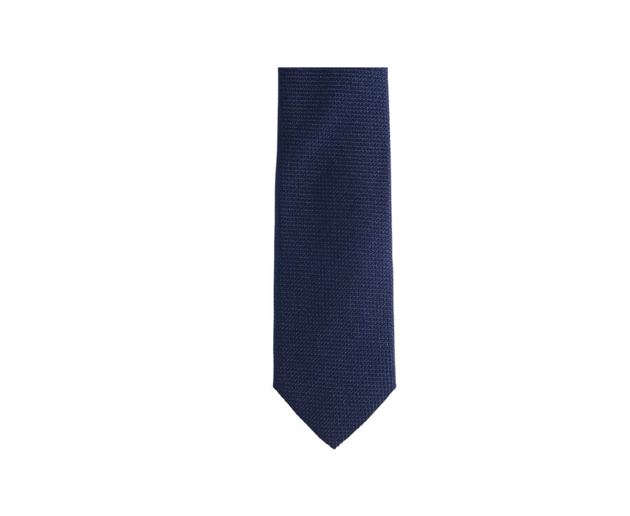 Men's tie Silk Matte Plain Navy & Ecru