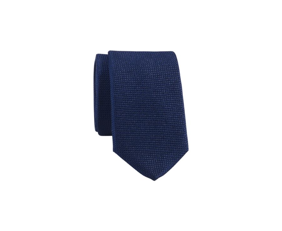 Men's tie Silk Matte Plain Navy & Ecru