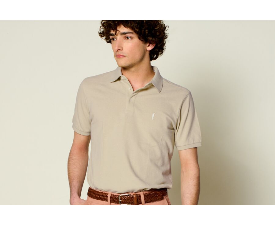 Beige men's polo shirt - ADGER