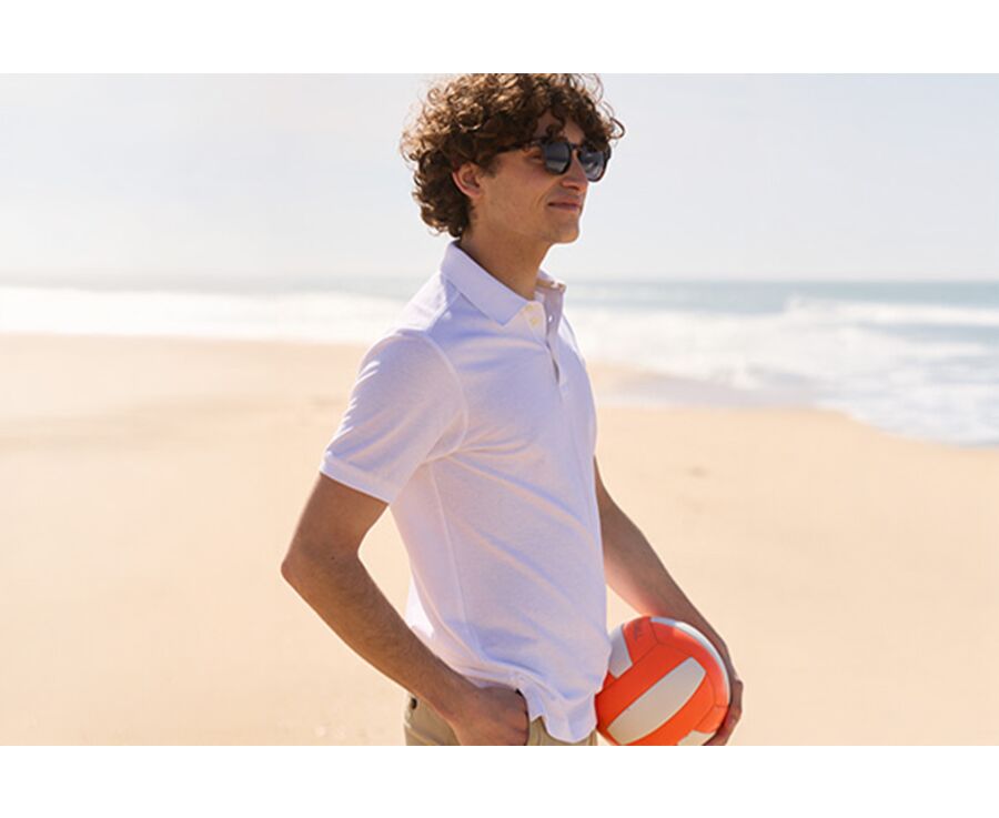 White men's polo shirt - ADGER