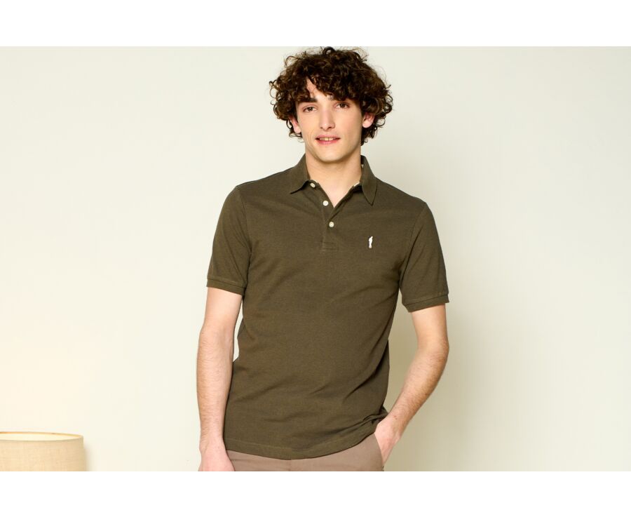 Khaki men's polo shirt - ADGER