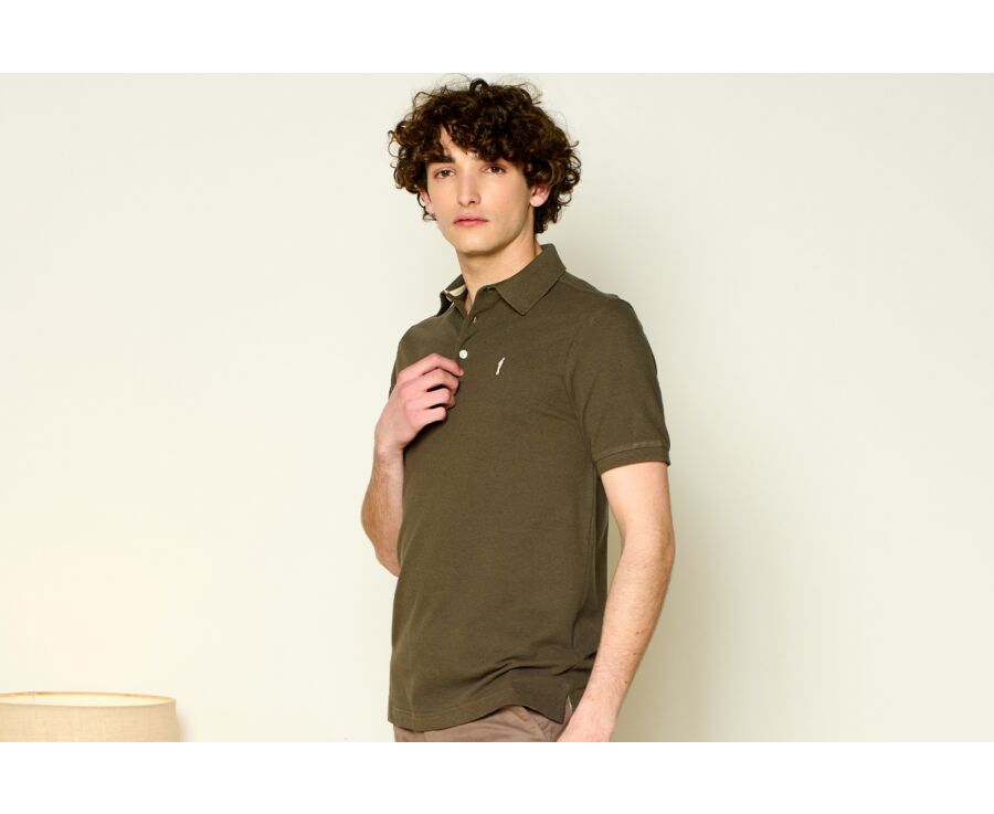 Khaki men's polo shirt - ADGER
