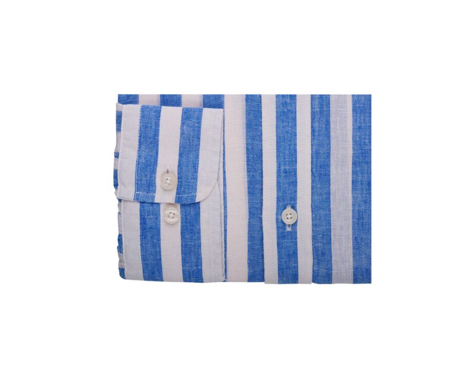 Blue & White striped cotton linen shirt - BRUNIEN
