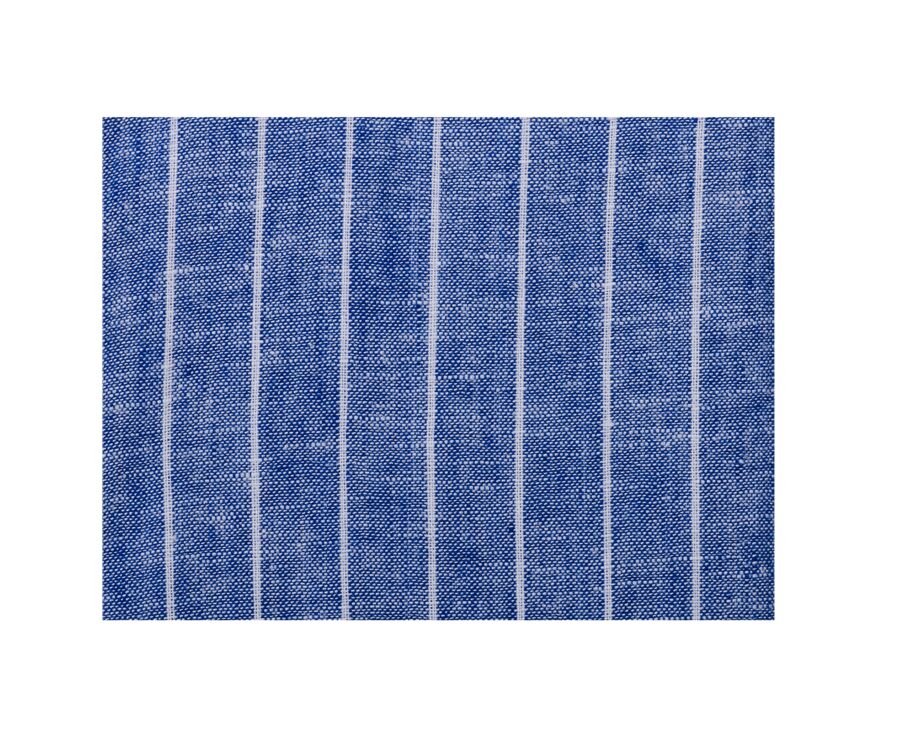 Ocean Blue Chambray & White cotton linen shirt - ELRIC