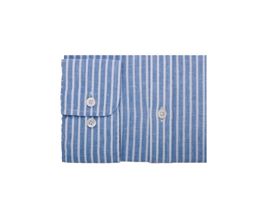 Blue vintage Chambray & White stripes seersucker shirt  - DALBERT