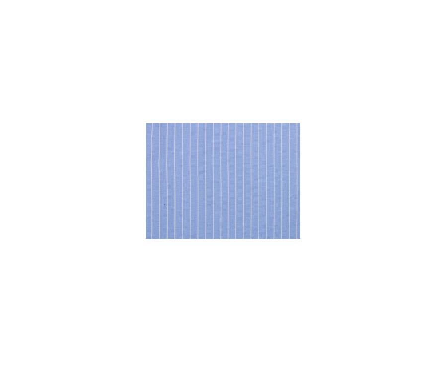 Blue & White stripes Cotton shirt - Straight collar - BERTELIN 