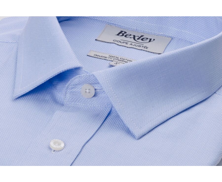 Light Blue Cotton shirt - Straight collar - ANSBERT