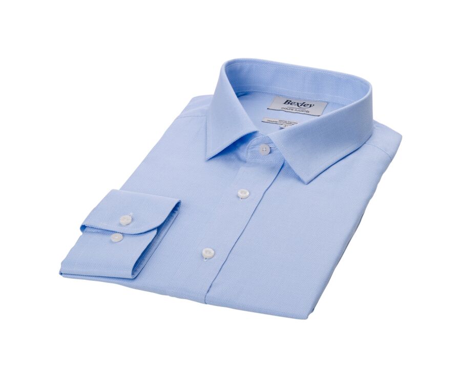 Light Blue Cotton shirt - Straight collar - ANSBERT
