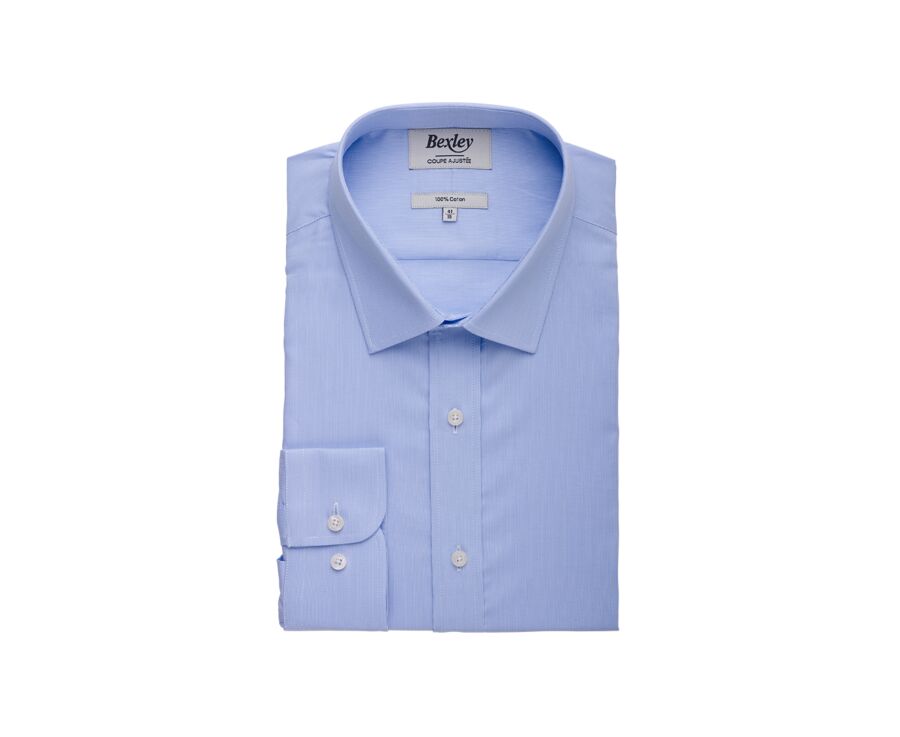 White & Blue striped poplin shirt - CLAUDIEN