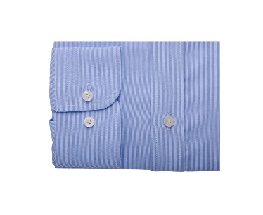 White & Blue striped poplin shirt - CLAUDIEN