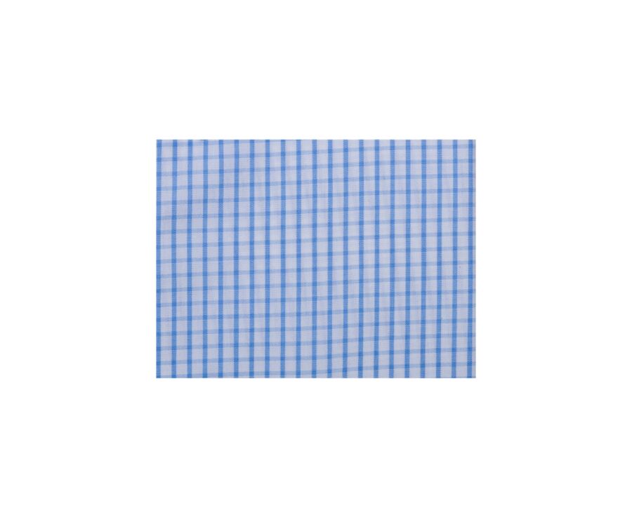 White cotton shirt with thin Light Blue checks - GLENN MC