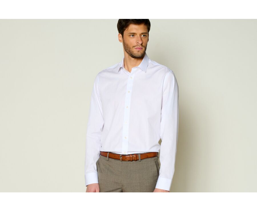 White & Blue striped poplin shirt - BERTHIN