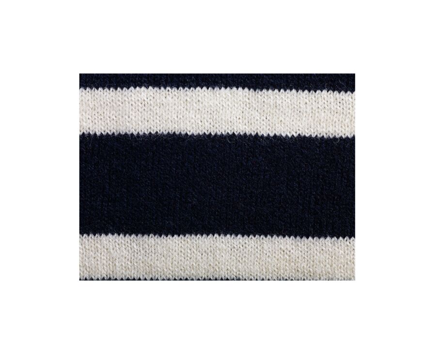 Navy &Ecru half zip organic cotton/ cashmere sailor jumper - VLADIAC