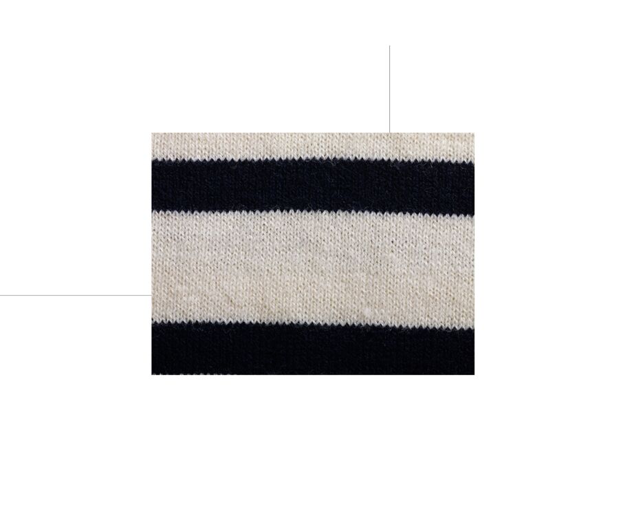 Ecru & navy half zip organic cotton/ cashmere sailor jumper - VLADIAC