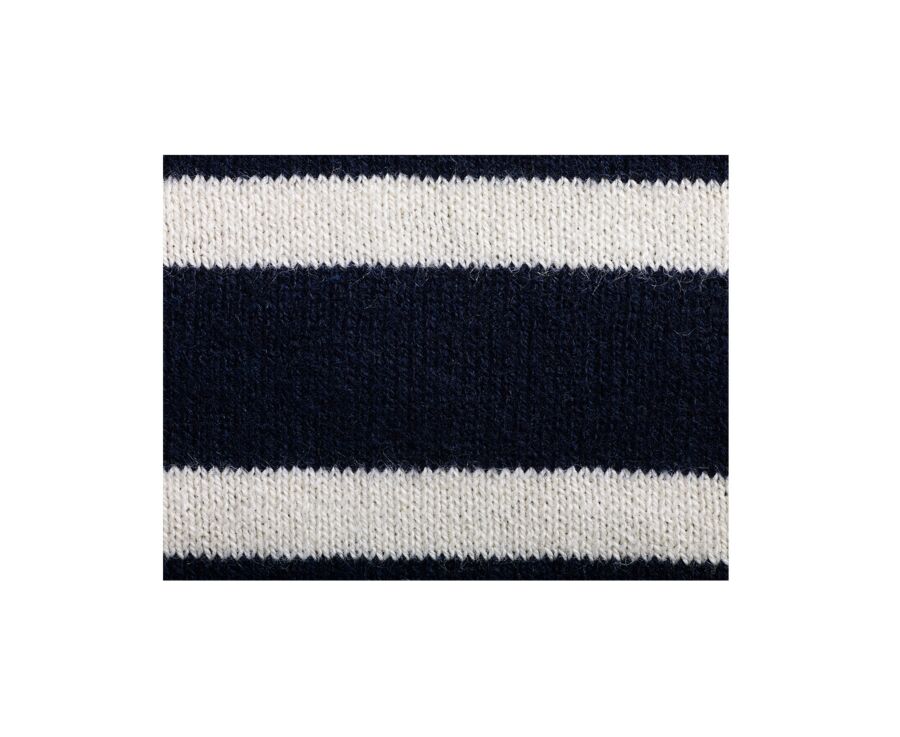Men's sailor pullover organic cotton/ cashmere Navy & Ecru - CONIAK