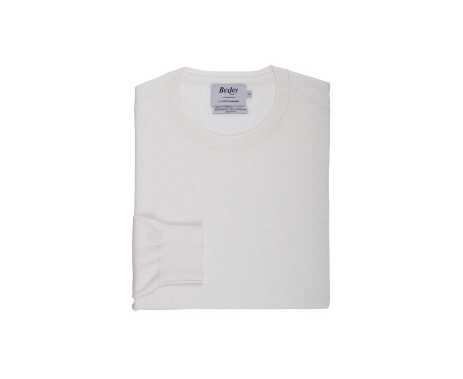 Men's Organic Cotton/Linen Sweater with Round Neck, String Color - CLINDMIR