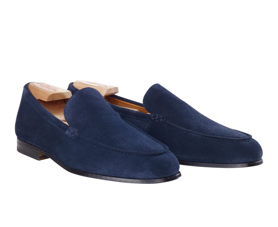 Navy Suede men's loafers - BACENO