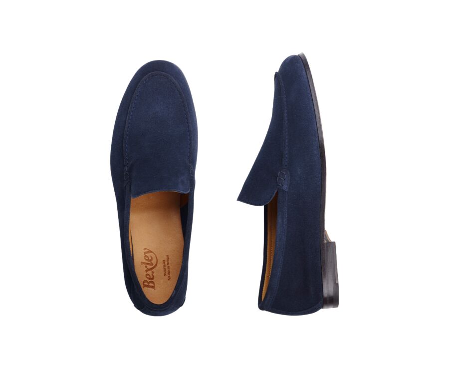 Navy Suede men's loafers - BACENO