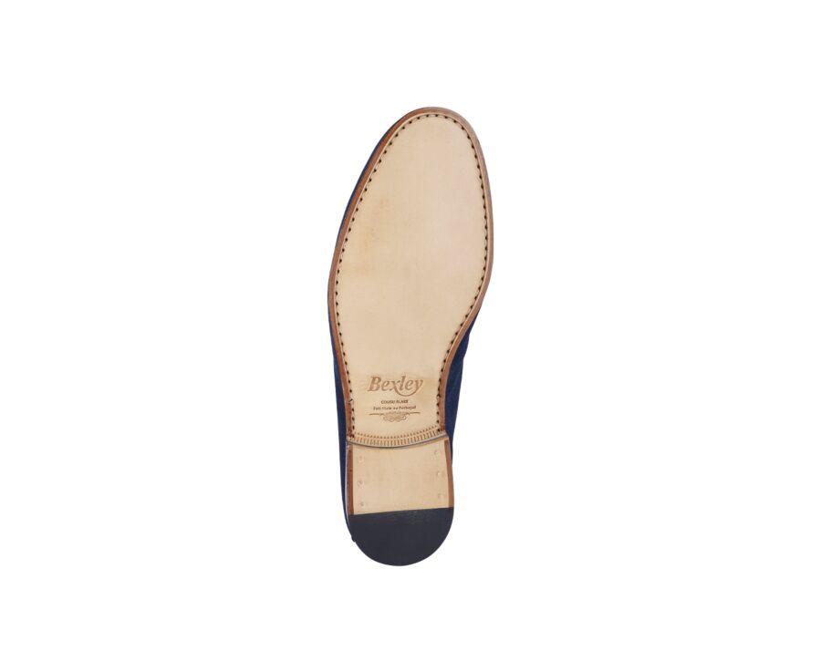 Navy Suede men's loafers - BACENO