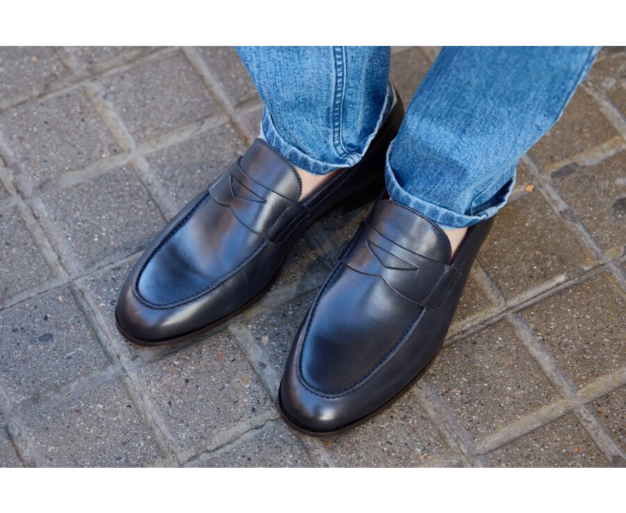 Patina Navy men's loafers - DERYBROOK