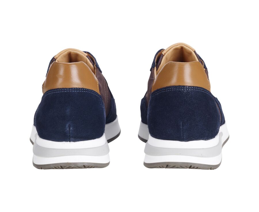 Navy Suede & Chocolate Men's Trainers - NIRRANDA II
